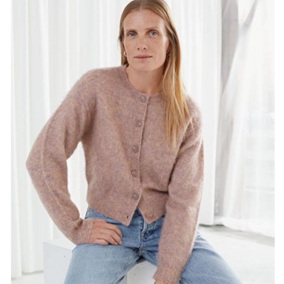 & Other Stories Sweaters - & Other Stories Wool Alpaca Fuzzy Button Up Cardigan
